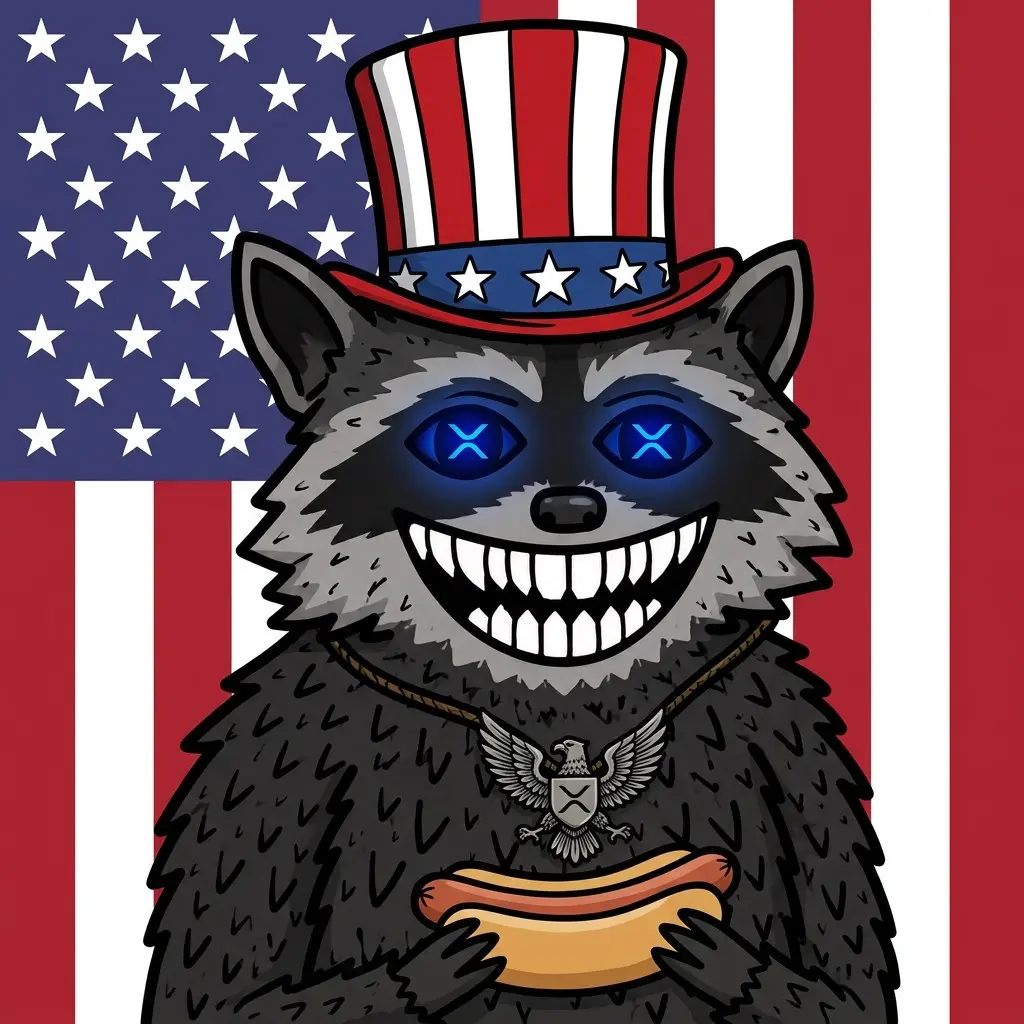 SCRUFF raccoon in an American hat
